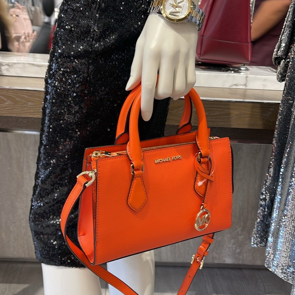 MICHAEL KORS
Sheila Small Faux Saffiano Leather Satchel
Poppy 
NWT - Picture 2 of 16